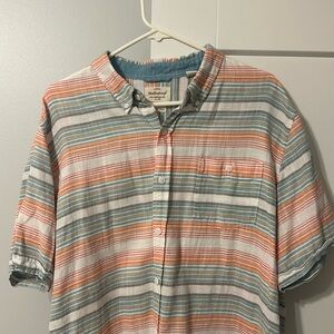 Twill Summer Button Down Weatherproof Orange/Creme/Green